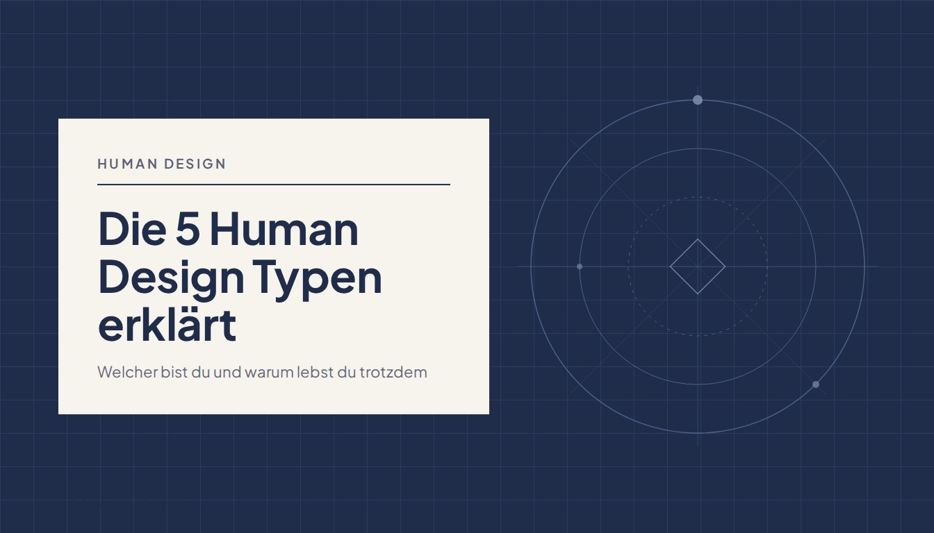 Die 5 Human Design Typen erklärt: Welcher bist du und warum lebst du trotzdem gegen deine Natur?